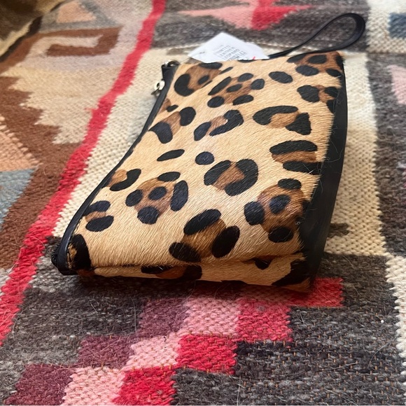 π·οΈππ totw β’ leopard print black leather calf skin wristlet - Picture 5 of 9